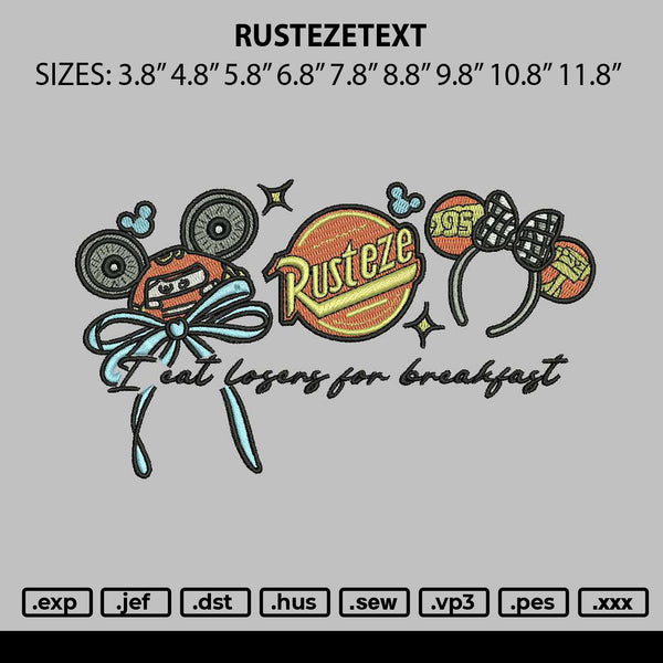 Rustezetext Embroidery File 6 sizes