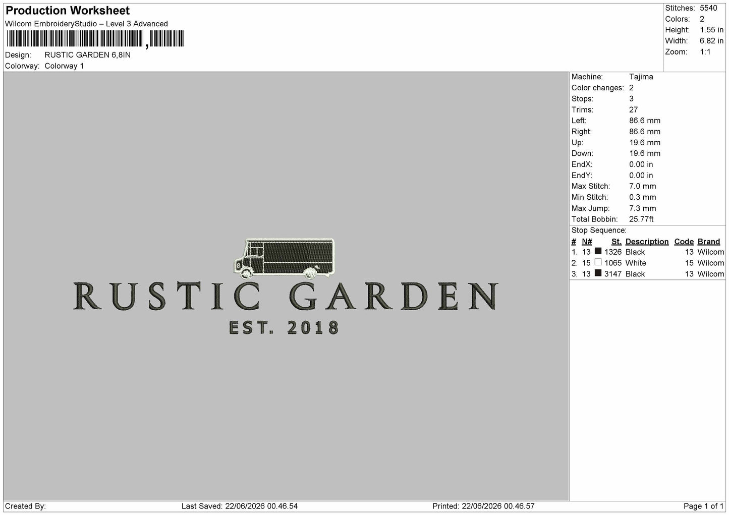 Rustictext Embroidery Machine Design File 6 sizes