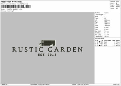 Rustictext Embroidery Machine Design File 6 sizes
