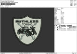 Ruthlesstext Embroidery File 6 sizes