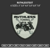 Ruthlesstext Embroidery File 6 sizes