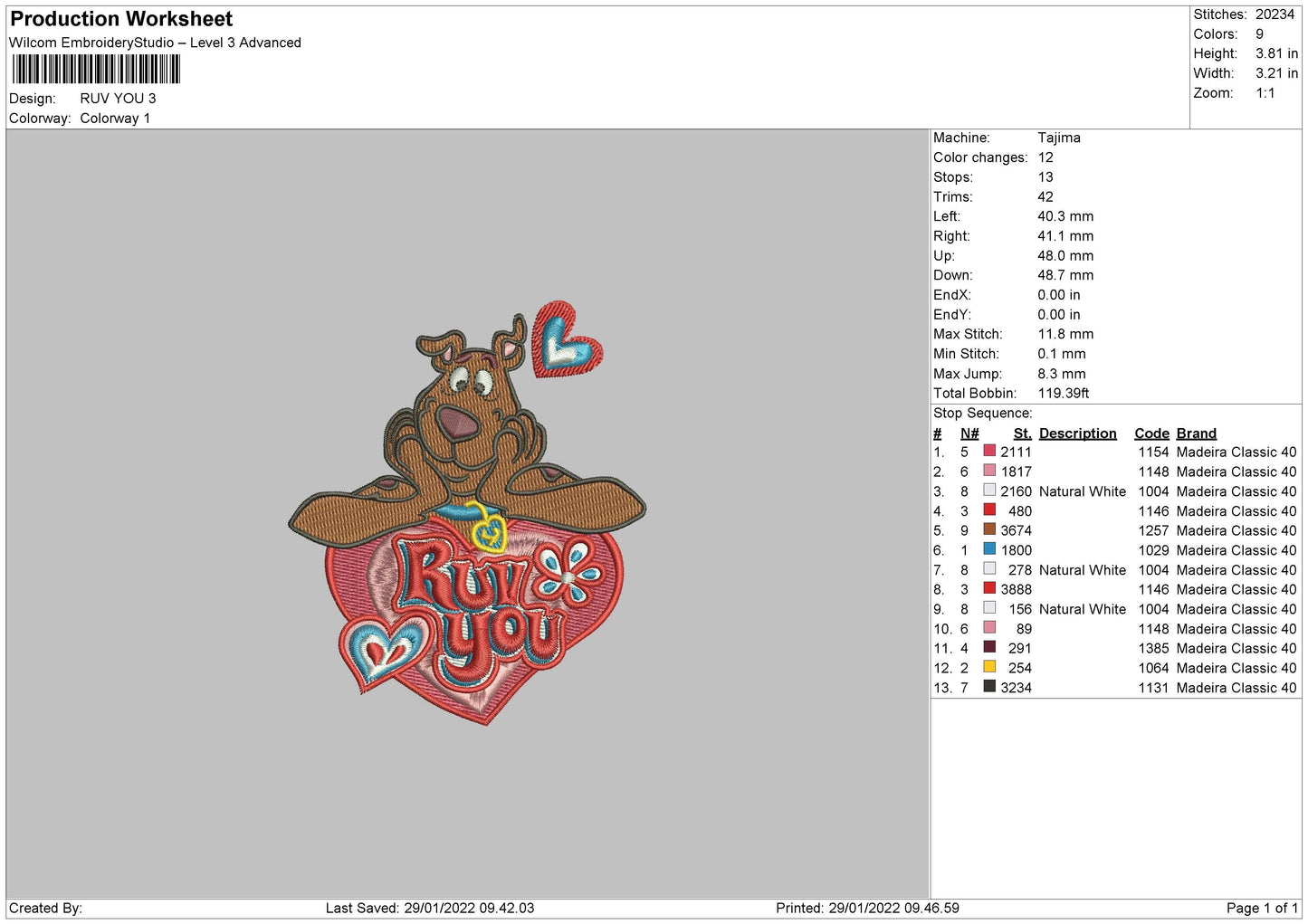 Ruv You Embroidery File 4 size