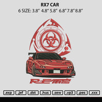 Rx7 Car Embroidery File 6 sizes