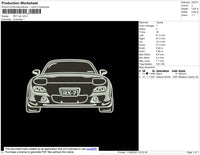 RX7 Car Embroidery File 4 size
