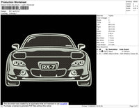 RX7 Car Embroidery File 4 size