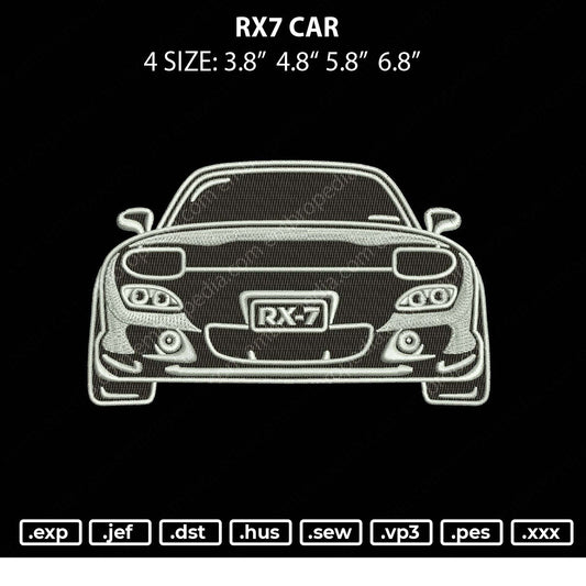 RX7 Car Embroidery File 4 size