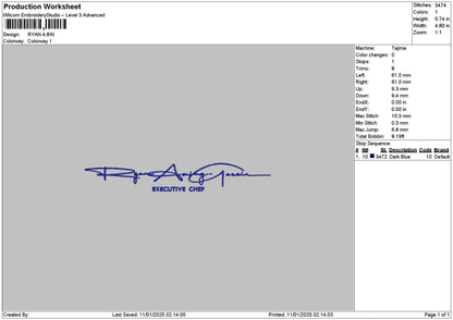 Ryantext Embroidery File 6 sizes