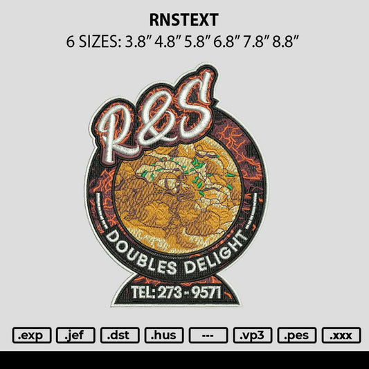 Rnstext Embroidery File 6 sizes