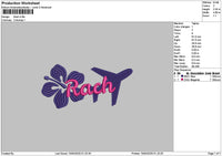 Rachtext Embroidery File 6 sizes