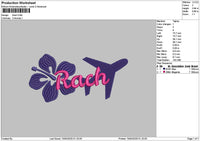 Rachtext Embroidery File 6 sizes