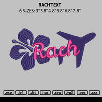 Rachtext Embroidery File 6 sizes
