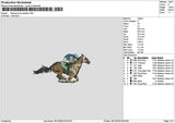 Racing Horse 1812 Embroidery File 6 sizes