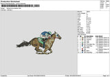 Racing Horse 1812 Embroidery File 6 sizes