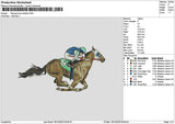 Racing Horse 1812 Embroidery File 6 sizes