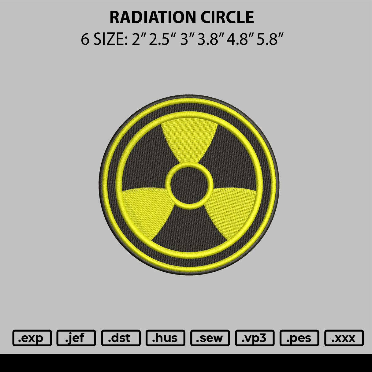 Radiation Circle Embroidery File 6 sizes