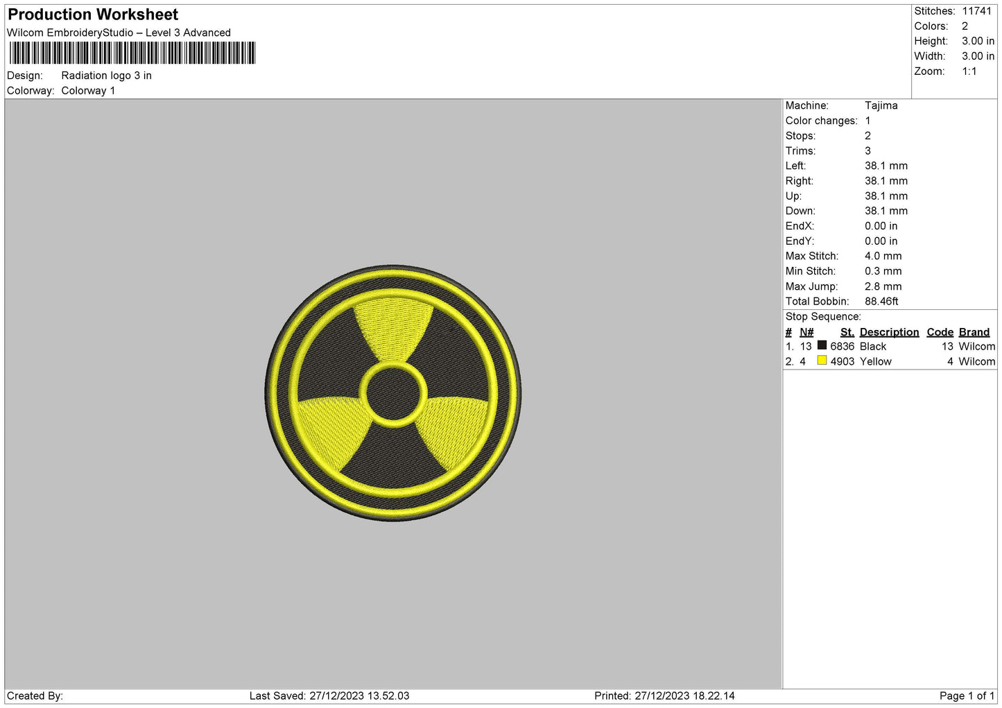 Radiation Circle Embroidery File 6 sizes