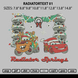 Radiatortext Embroidery File 6 sizes