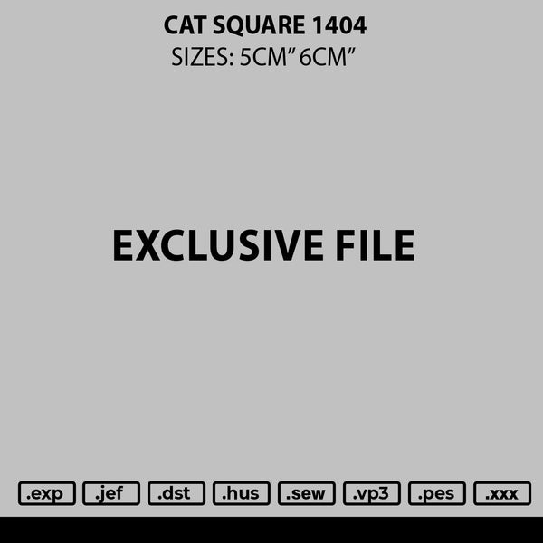 Cat Square 1404 Embroidery File