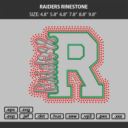 Riders Rinestone Embroidery Machine and Rinestone Design File 6 sizes