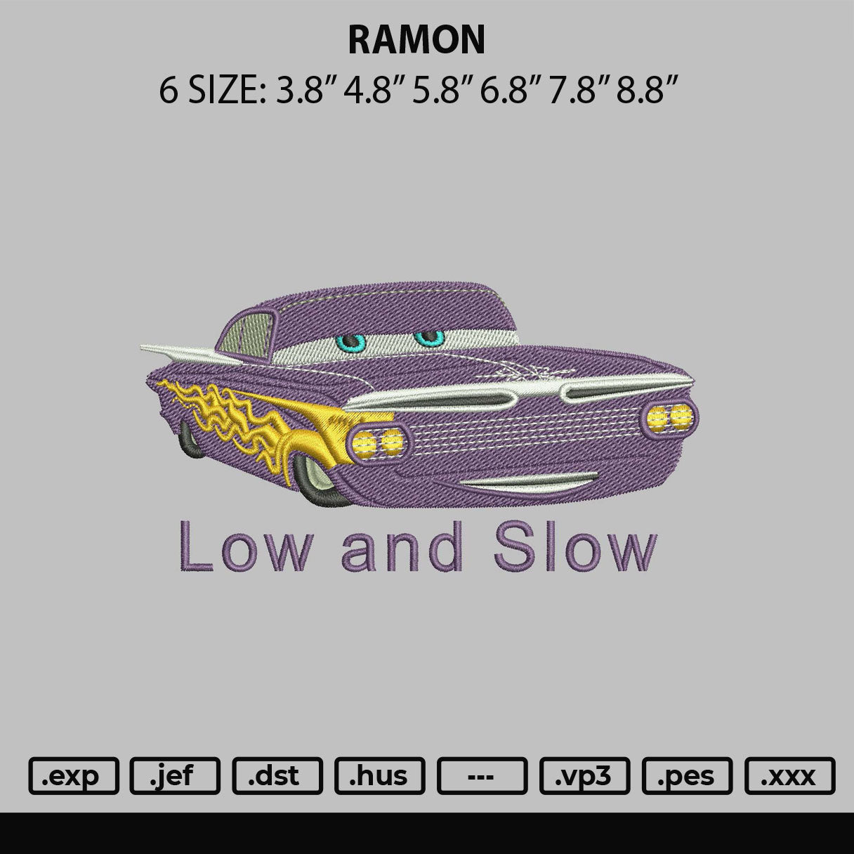 Ramon Embroidery File 6 sizes