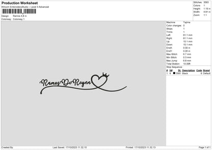 Ramos Embroidery File 6 sizes