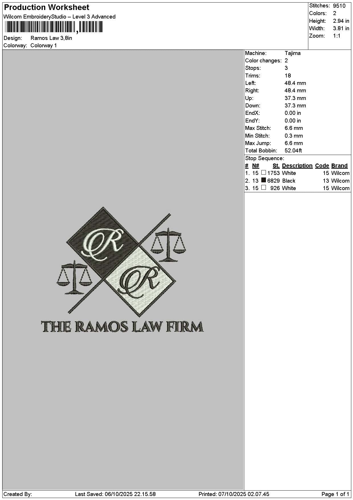 Ramostext Embroidery File 6 sizes