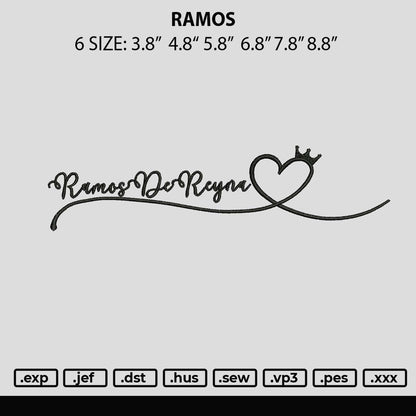 Ramos Embroidery File 6 sizes