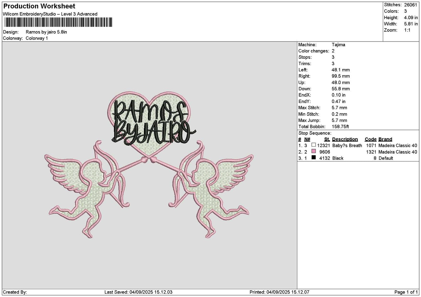 Ramostext Embroidery File 6 sizes