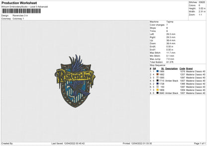 Revenclaw Embroidery File 4 size
