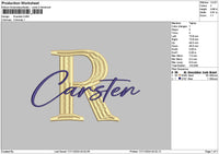 Carstentext Embroidery File 6 sizes