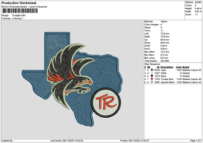 Eagle 2811 Embroidery File 6 sizes