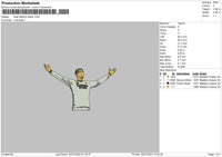 Player Madrid Embroidery File 6 sizes