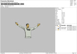 Player Madrid Embroidery File 6 sizes