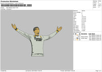 Player Madrid Embroidery File 6 sizes