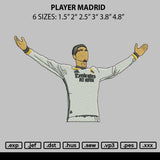 Player Madrid Embroidery File 6 sizes