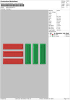 Red Green Bar Embroidery File 4 size