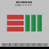 Red Green Bar Embroidery File 4 size