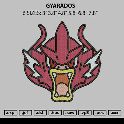 Gyaradostext Embroidery File 6 sizes