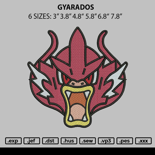 Gyaradostext Embroidery File 6 sizes