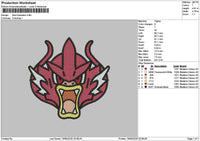 Gyaradostext Embroidery File 6 sizes