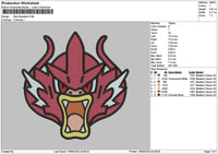 Gyaradostext Embroidery File 6 sizes