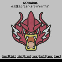 Gyaradostext Embroidery File 6 sizes