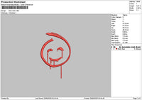 Red Smile Embroidery File 6 sizes