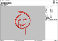 Red Smile Embroidery File 6 sizes