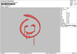 Red Smile Embroidery File 6 sizes