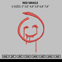 Red Smile Embroidery File 6 sizes