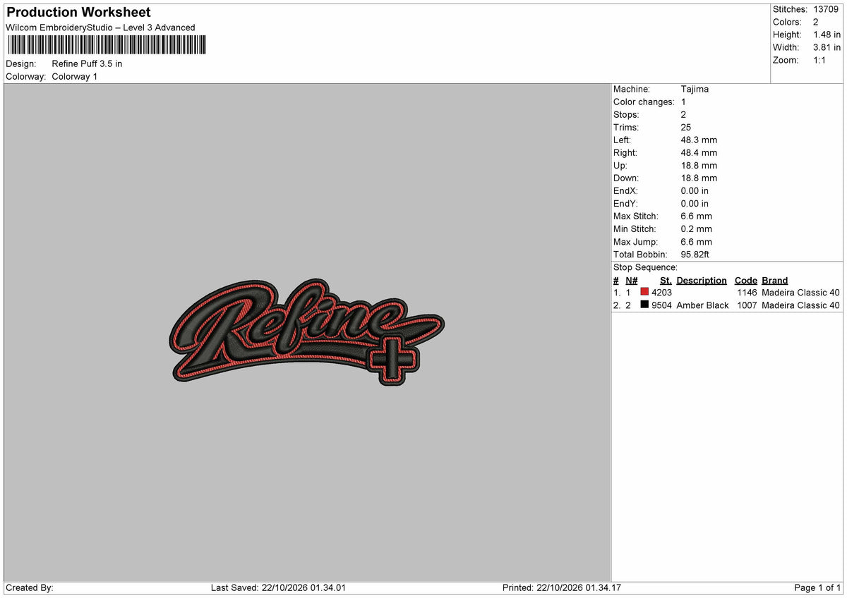 Refinetext Puff Embroidery Machine Design File 6 sizes