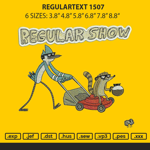 Regulartext Embroidery File 6 sizes