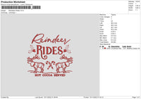 Rindeers Rides Embroidery File 6 sizes