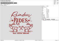 Rindeers Rides Embroidery File 6 sizes